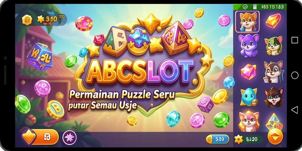 Tampilan gameplay ABCSLOT dengan berbagai tantangan puzzle.