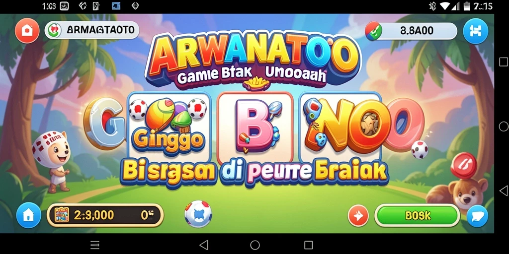 Tampilan gameplay Bingo menarik di ARWANATOTO.