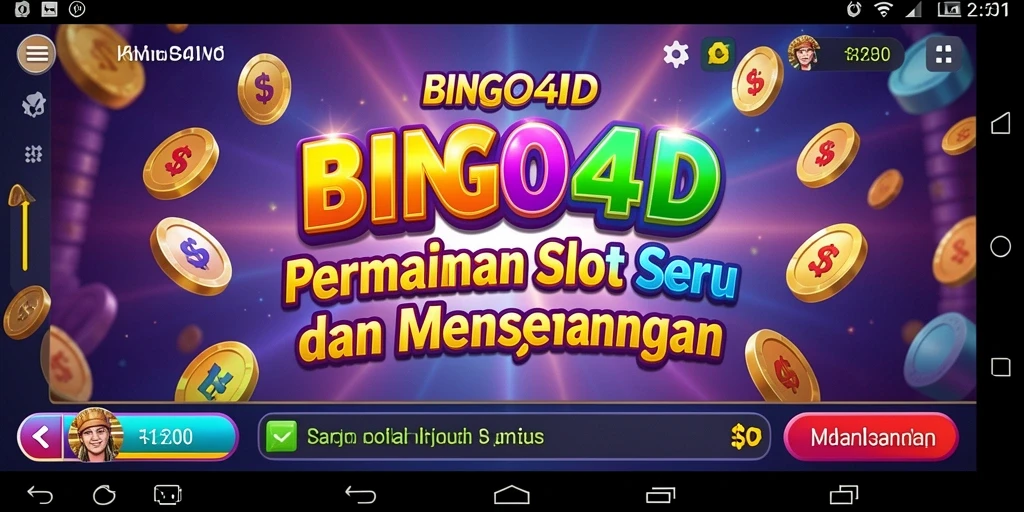 Screenshot gameplay Slot BINGO4D yang menampilkan suasana seru dan peluang menang.