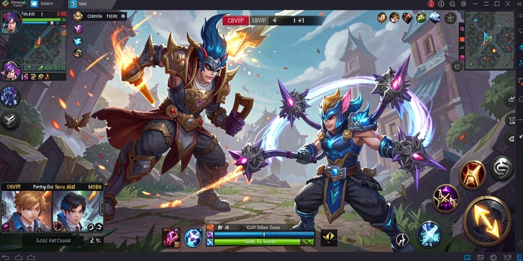 Screenshot menunjukkan aksi mendebarkan saat pertarungan dalam game MOBA.