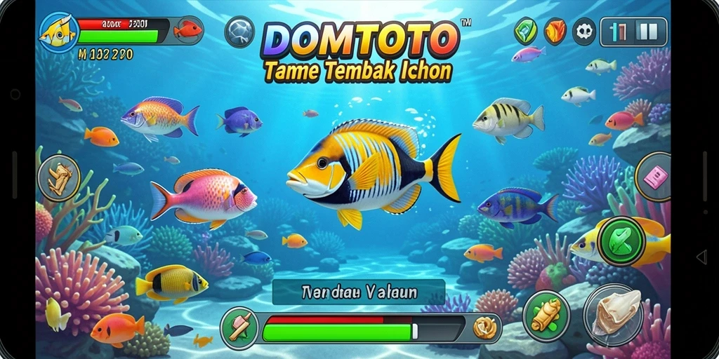 Tampilan gameplay seru di game Tembak Ikan DOMTOTO.