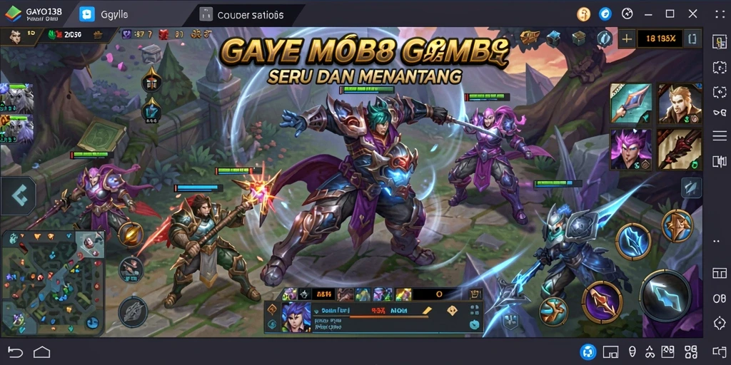 Screenshot gameplay GAYO138 yang menampilkan pertarungan tim yang epik.