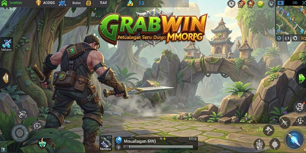 Screenshot gameplay <strong>GRABWIN</strong> menampilkan pertarungan epik di dunia MMORPG.