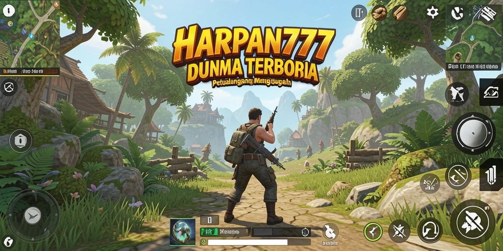 Screenshot gameplay HARAPAN777 menunjukkan dunia terbuka yang luas dan penuh petualangan.