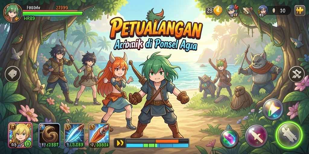 Tampilan gameplay menarik dari HR89 dengan karakter anime ikonik.
