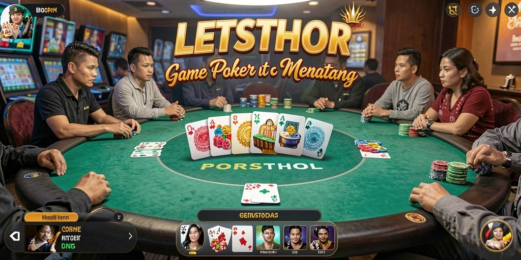 Gameplay Poker LETSTHOR yang menegangkan dan seru.