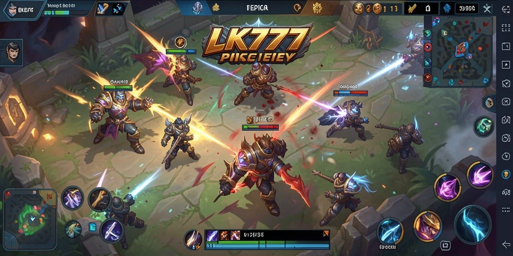 Gameplay seru dari LK777 dalam arena pertempuran MOBA.