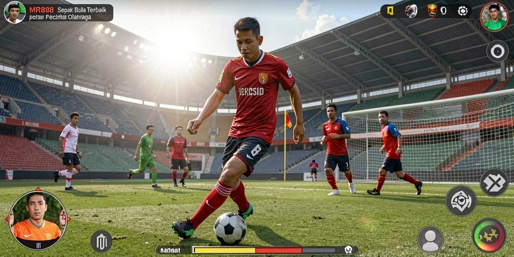 Tampilan menarik dari gameplay MR888 yang menampilkan aksi sepak bola yang keren.