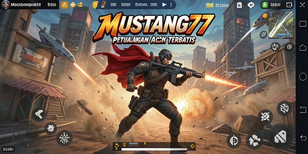 Tampilan gameplay seru dari MUSTANG77 yang penuh aksi.