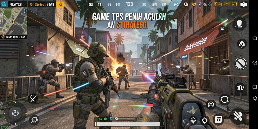 Screenshot gameplay OLX128 yang menampilkan pertempuran seru dan strategi.