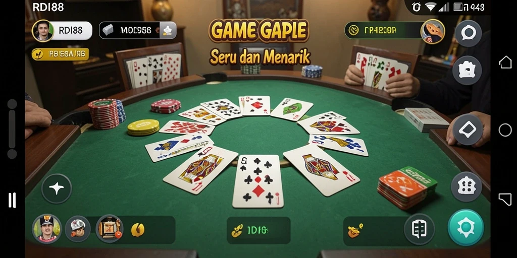 Tampilan gameplay RDI88 yang seru dan interaktif di game Gaple.