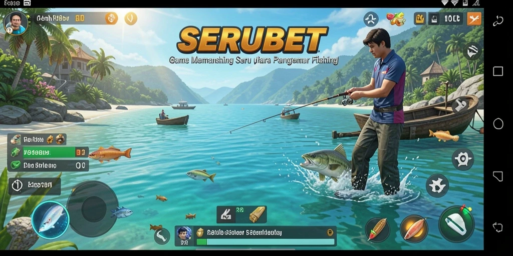 Tampilan gameplay <strong>SERUBET</strong> yang menarik dengan aksi memancing seru.