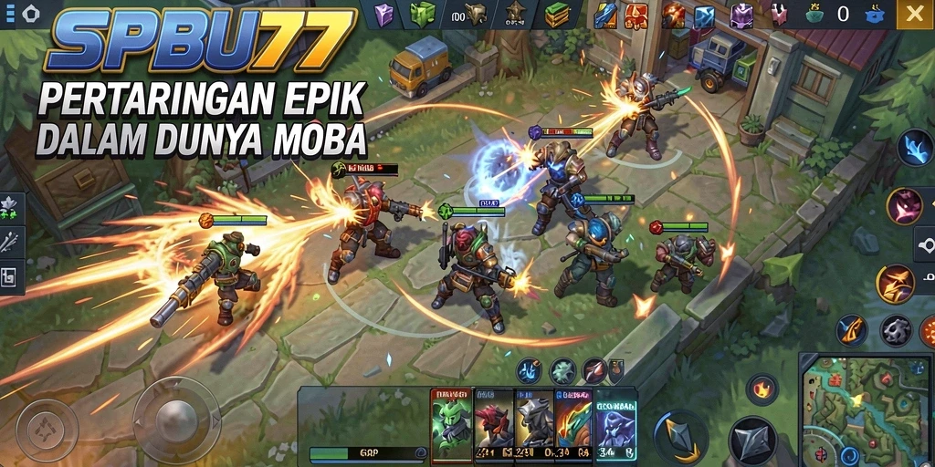 Tampilan gameplay menarik dari SPBU77 dalam aksi MOBA.
