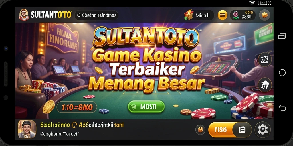 Screenshot utama menunjukkan gameplay menawan SULTANTOTO di kasino.