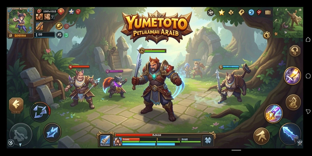 Tampilan gameplay YUMETOTO yang memukau dengan aksi pertarungan seru.