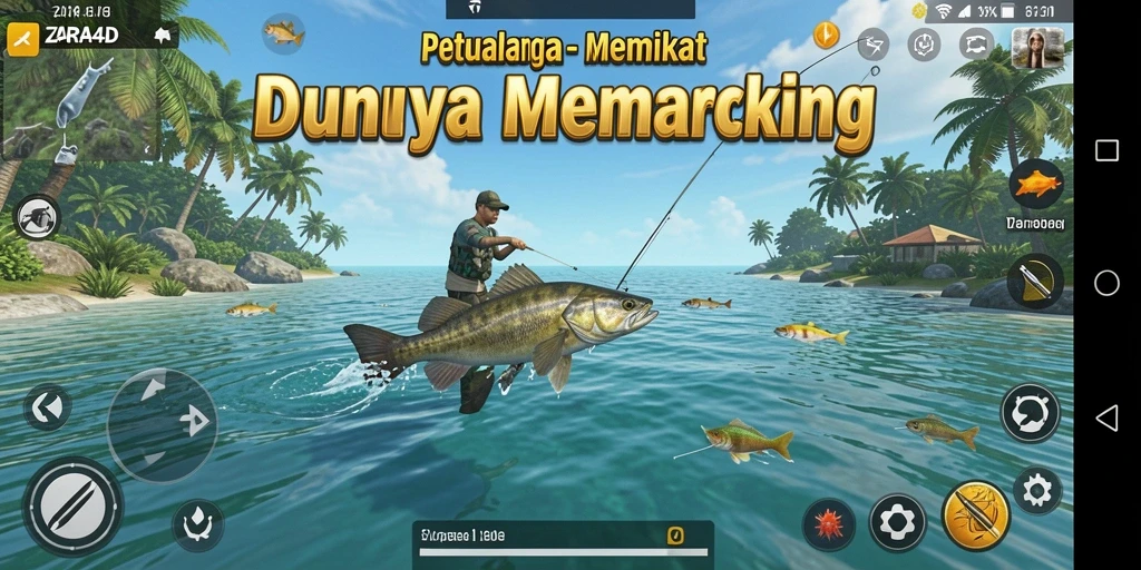 Screenshot gameplay ZARA4D menampilkan keasyikan memancing yang mendebarkan.