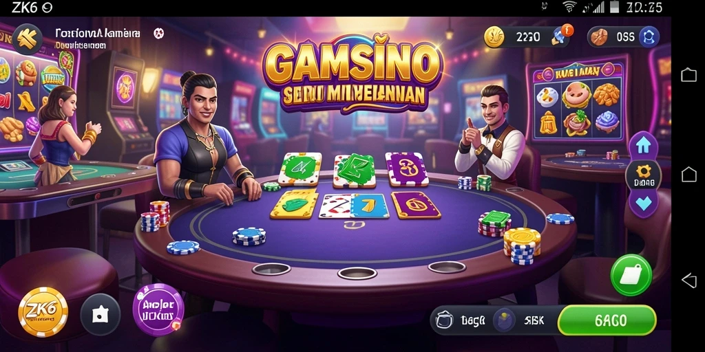Tangkapan layar gameplay ZK6 menampilkan momen seru permainan Kasino.